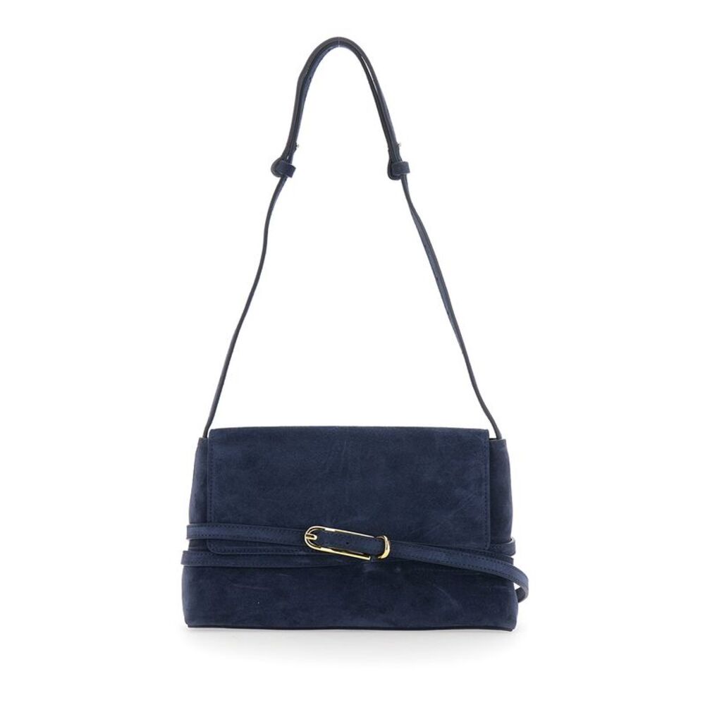 Liffner Women Shoulder Bag Blue With Leather Belt